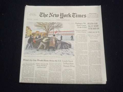 2021 FEBRUARY 16 NEW YORK TIMES - INFLATION FEARS FALL BY WAYSIDE IN BIDEN ERA
