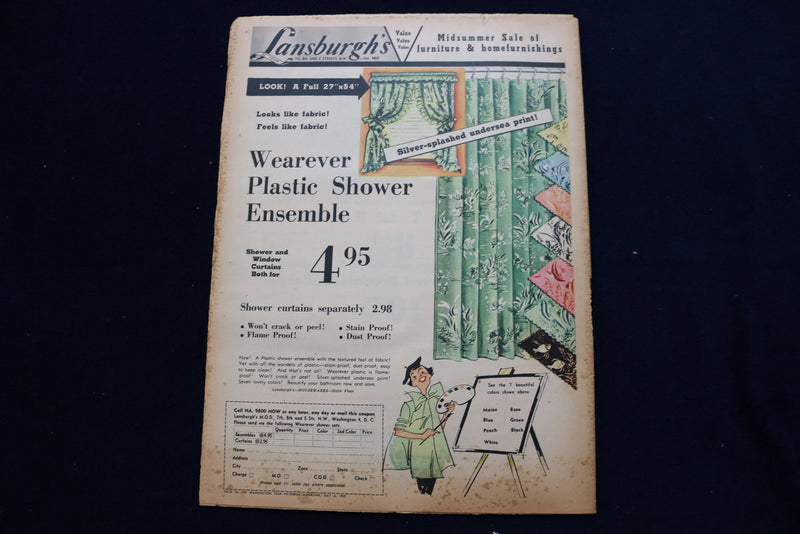 1952 JULY 6 WASHINGTON STAR PICTORIAL MAGAZINE - WATER SPORTS COVER - E 23323