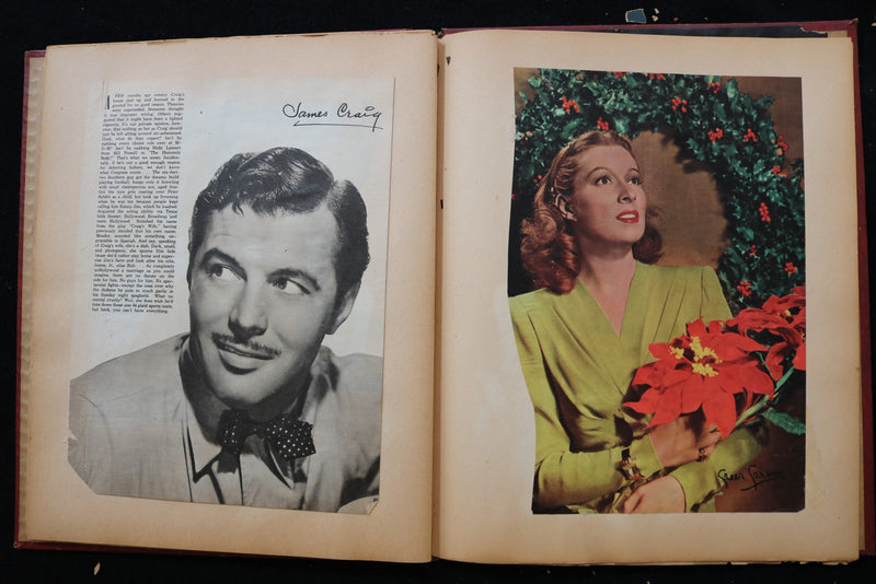 1940'S MOVIE STARS SCRAPBOOK - LANA TURNER - GREER GARSON - E 24933