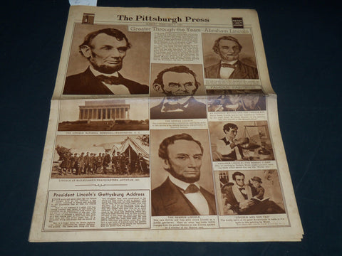 1937 FEB 7 THE PITTSBURGH PRESS SUNDAY METRO GRAVURE - ABRAHAM LINCOLN - NP 4536