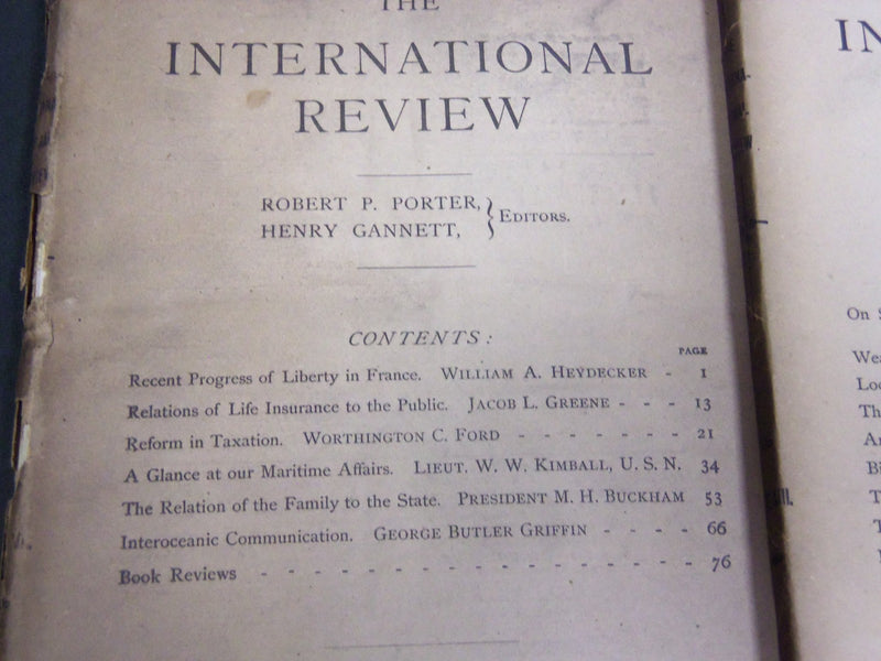 1882-1883 THE INTERNATIONAL REVIEW MAGAZINE LOT OF 8 - GREAT ARTICLES - WR 867