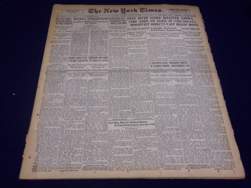 1937 JAN 25 NEW YORK TIMES - OHIO RIVER FLOOD DISASTER GROWS - NT 429