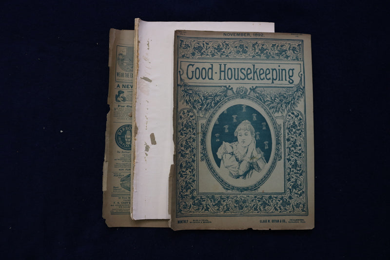 1892 NOVEMBER GOOD HOUSEKEEPING MAGAZINE - ILLUSTRATED COVER & STORIES - E 11740