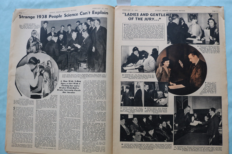 1938 FEB 20 SUNDAY MIRROR NEWSPAPER MAGAZINE SECTION -TAYLOR-O'SULLIVAN- NP 9074