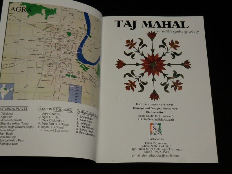 1990'S TAJ MAHAL AGRA & FATHEPUR SIKRI SOFTCOVER BOOK - J 6896