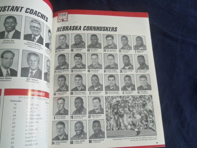1994 AUG 28 KICKOFF CLASSIC XII PROGRAM - WEST VIRGINIA VS NEBRASKA - SP 1218S