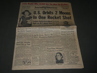 1960 JUNE 22 NY JOURNAL AMERICAN NEWSPAPER - U. S. ORBITS 2 MOONS - NP 2924