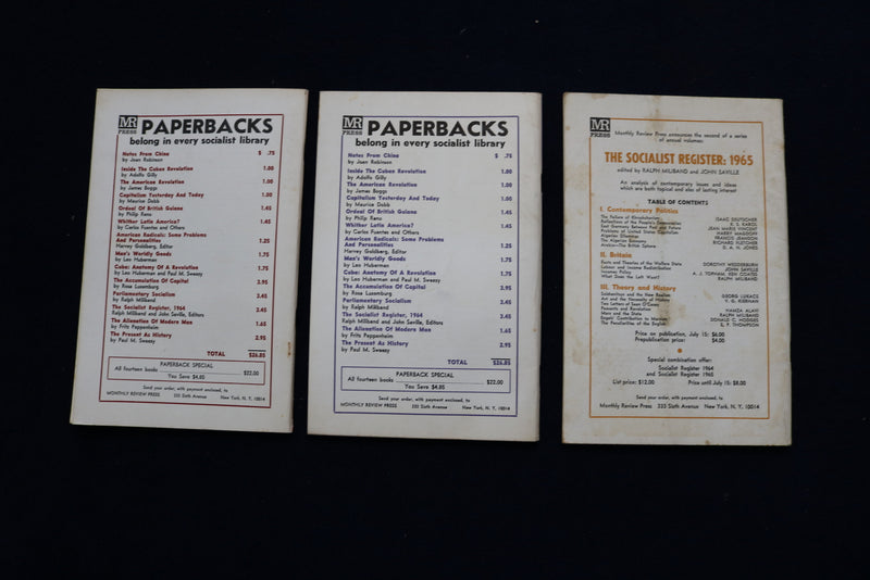 1965 MONTHLY REVIEW, AN INDEPENDENT SOCIALIST MAGAZINE - LOT OF 7 - O 3608