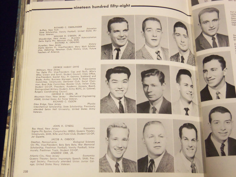 1958 SCARLET LETTER RUTGERS UNIVERSITY YEARBOOK - NEW JERSEY - PHOTOS - YB 657