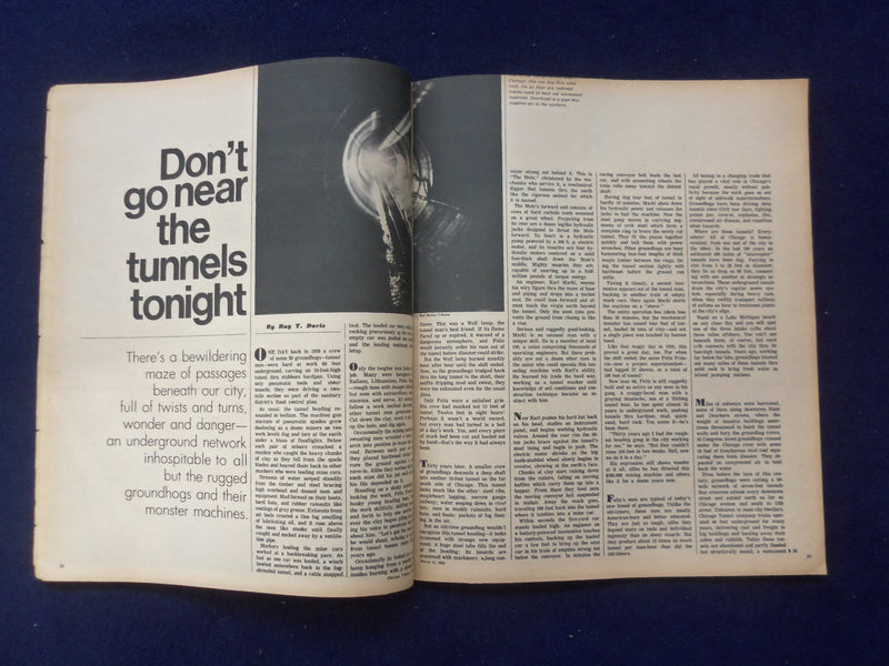 1970 MARCH 15 CHICAGO TRIBUNE MAGAZINE SECTION - CHICAGO'S TUNNEL KINGS- NP 6403