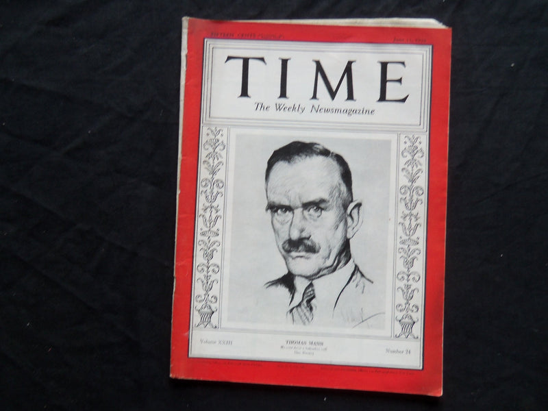 1934 JUNE 11 TIME MAGAZINE - THOMAS MANN - T 424