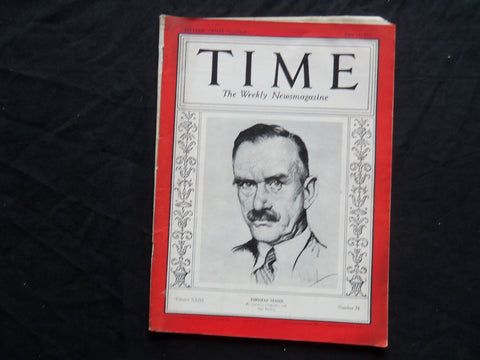 1934 JUNE 11 TIME MAGAZINE - THOMAS MANN - T 424