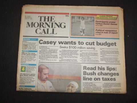 1990 JUNE 27 MORNING CALL NEWSPAPER-ALLENTOWN, PA - BUSH LINE ON TAXES - NP 8270