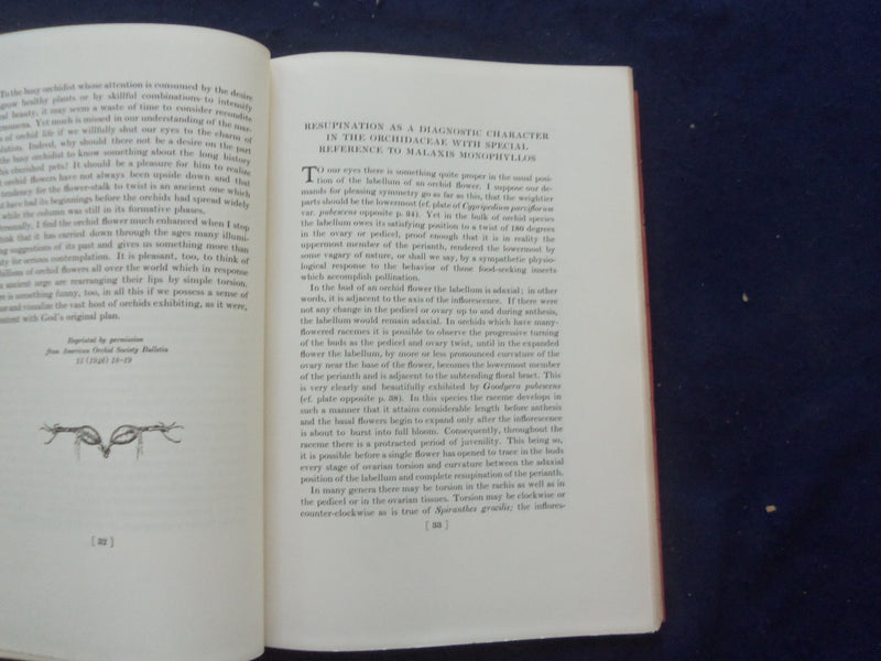1948 ORCHIDS IN RETROSPECT SOFTCOVER BOOK BY OAKES AMES - KD 8206