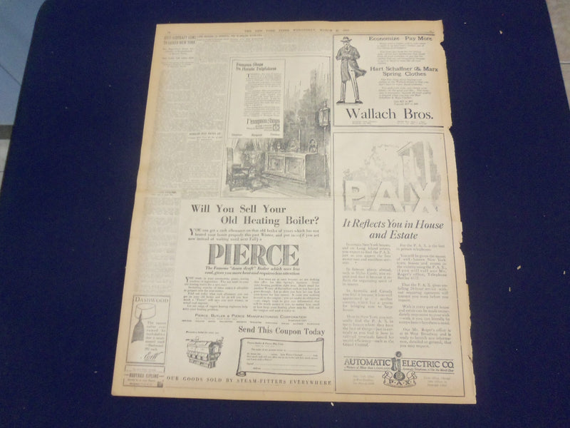 1918 MARCH 27 NEW YORK TIMES - GERMANS TAKE ROYE AND MENACE ALBERT - NT 8158