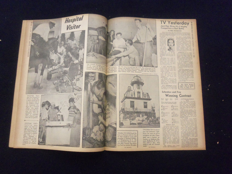 1958 JULY 12 BOSTON DAILY RECORD NEWSPAPER-GOLDFINE DUCKS QUIZ ON LOANS -NP 6354