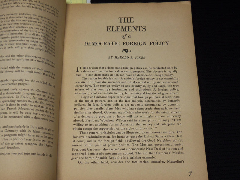 1942 FEBRUARY FREE WORLD MAGAZINE - ICKES FOREIGN POLICY - KALTENBORN - K 32