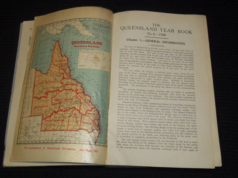 1937-1949 QUEENSLAND YEAR BOOK LOT OF 10 - GOV. STATISTICIAN BRISBANE - KD 2185