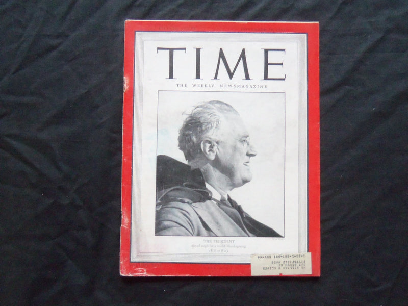 1943 NOVEMBER 29 TIME MAGAZINE - PRESIDENT FRANKLIN D. ROOSEVELT - T 892