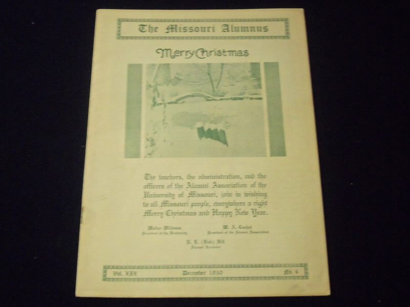 1930 DECEMBER THE MISSOURI ALUMNUS MAGAZINE - NICE PHOTOS - CHRISTMAS - J 1223