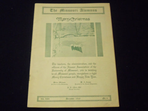 1930 DECEMBER THE MISSOURI ALUMNUS MAGAZINE - NICE PHOTOS - CHRISTMAS - J 1223