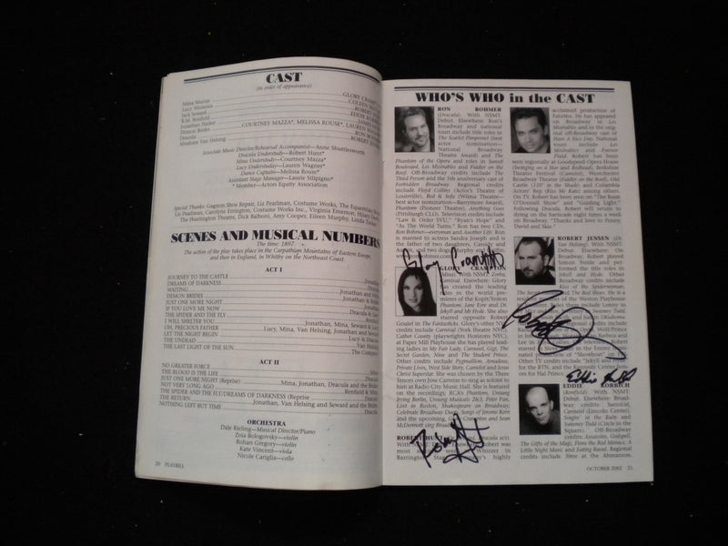 2002 DRACULA PLAYBILL - 8 SIGNATURES - J 8232