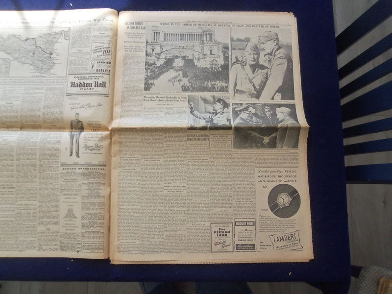 1943 JULY 26 NEW YORK TIMES - MUSSOLINI OUSTED WITH FASCIST CABINET - NP 6470