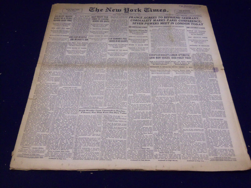 1931 JULY 20 NEW YORK TIMES - FRANCE AGREES TO BEFRIEND GERMANY - NT 2215