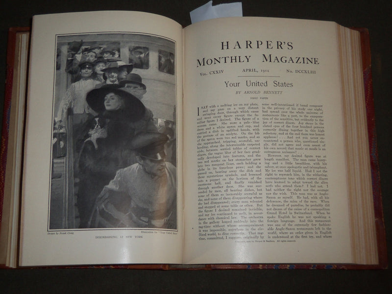 1912 MARCH-MAY HARPER'S MONTHLY MAGAZINE BOUND VOLUME - HOWARD PYLE - KD 4907