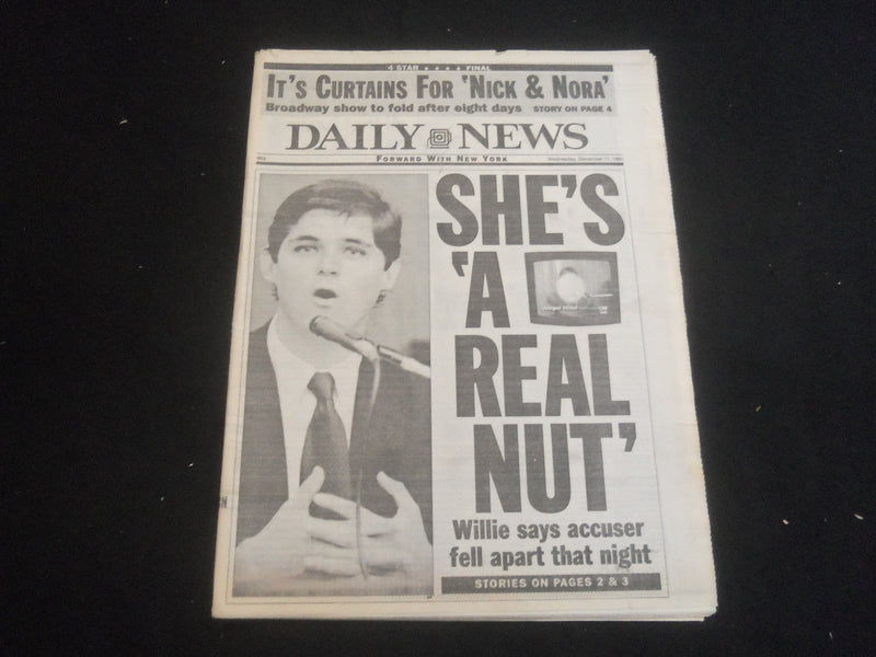 1991 DECEMBER 11 NEW YORK DAILY NEWS NEWSPAPER - WILLIAM KENNEDY SMITH - NP 5881