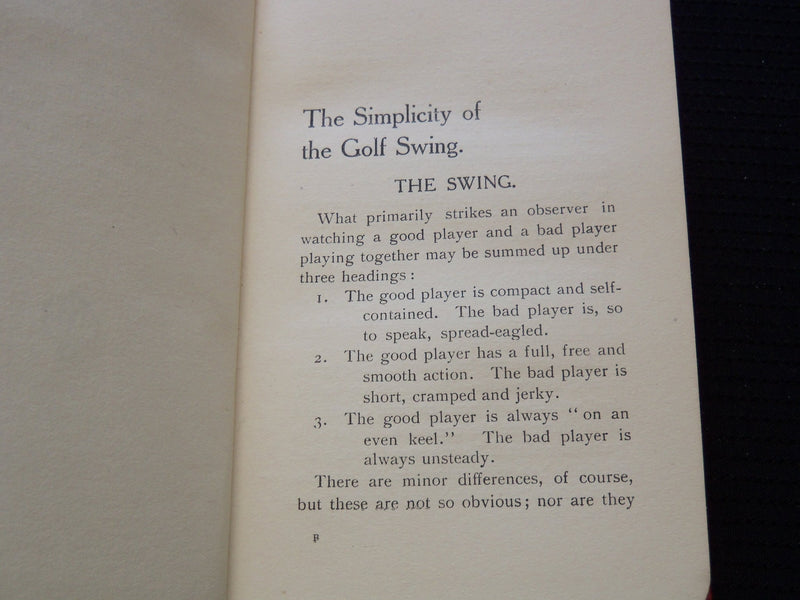 1911 THE SIMPLICITY OF THE GOLF SWING HARDCOVER BOOK BY A. P. LAYER - KD 7715