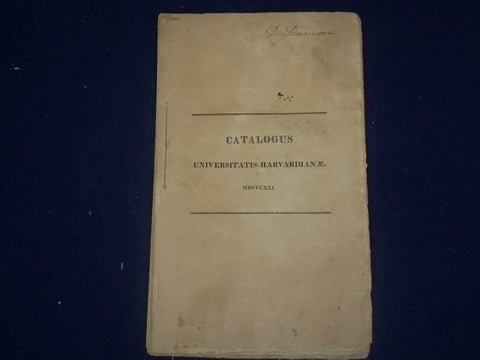 1821 CATALOGUS UNIVERSITATIS HARVARDINAE - J 4720