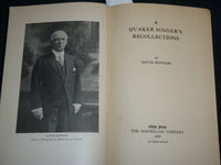 1920 A QUAKER SINGER'S RECOLLECTIONS HARDCOVER BOOK BY DAVID BISPHAM - KD 6745