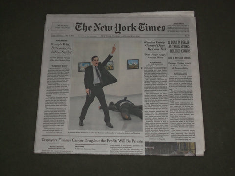 2016 DEC 20 NEW YORK TIMES - ANDREY KARLOV, RUSSIAN AMBASSADOR TO TURKEY, KILLED
