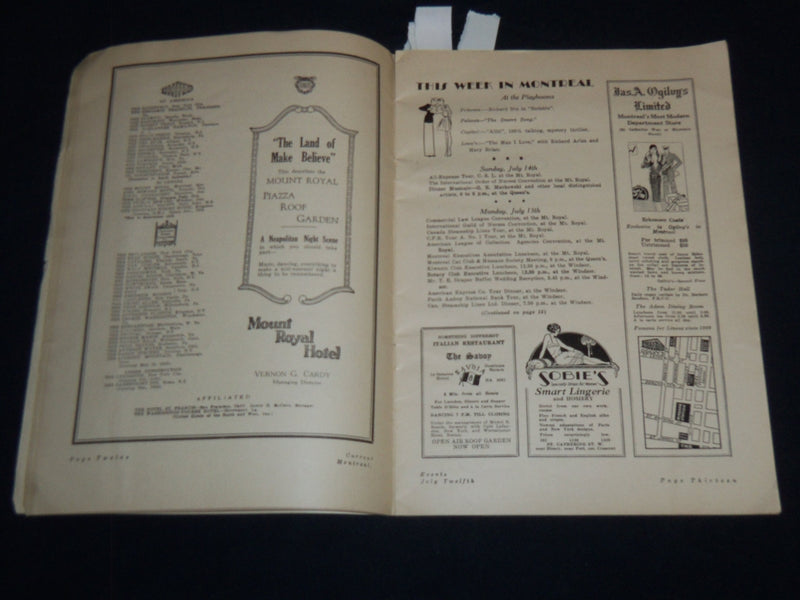 1923 JULY 12 CURRENT EVENTS MONTREAL MAGAZINE VOLUME 3 NO. 52 - J 8544