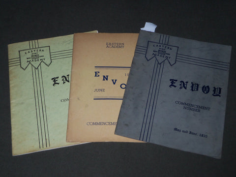 1934-1937 ENVOY EASTERN ACADEMY COMMENCEMENT NUMBERS LOT OF 3 - NJ - J 2836