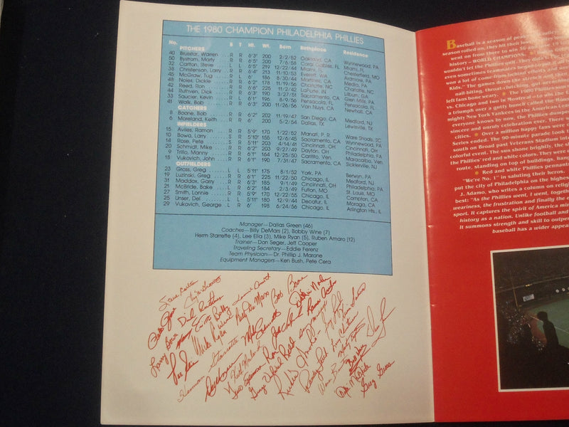 1980 THE WORLD CHAMPION PHILADELPHIA PHILLIES MAGAZINE - ST 6926