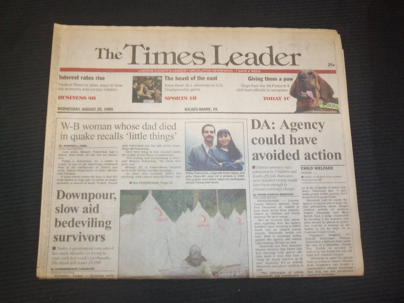 1999 AUGUST 25 WILKES-BARRE TIMES LEADER - AGENCY COULD AVOID ACTION - NP 7478