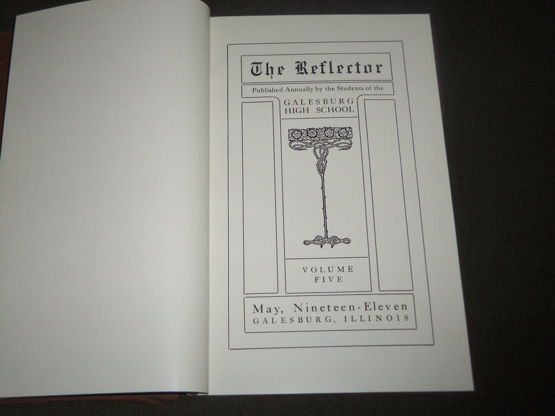 1908 & 1911 THE REFLECTOR GALESBURG HIGH SCHOOL YEARBOOK LOT OF 2 - YB 1423