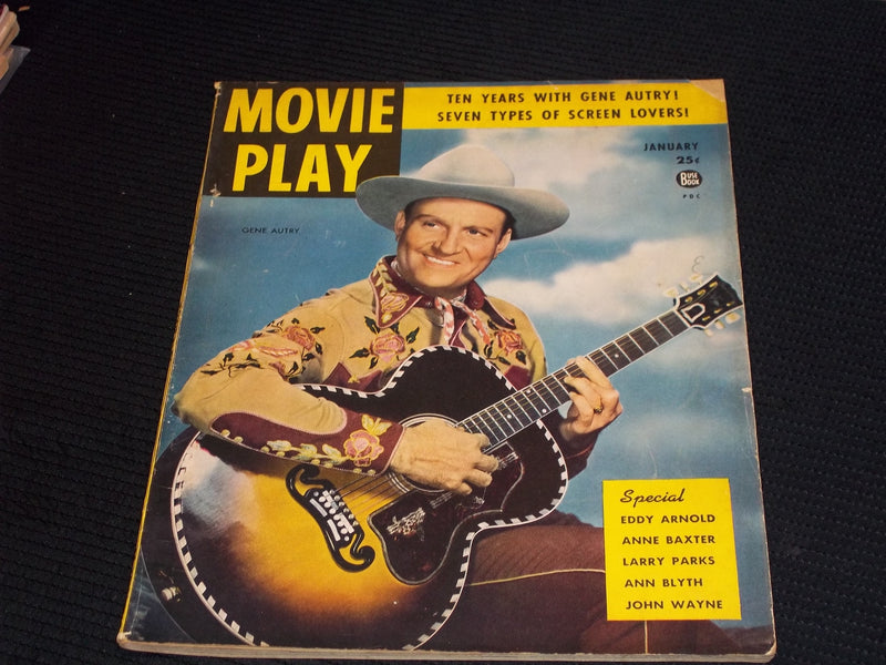 1950 JANUARY MOVIE PLAY MAGAZINE - GENE AUTRY FRONT COVER - E 15155
