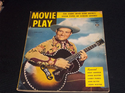 1950 JANUARY MOVIE PLAY MAGAZINE - GENE AUTRY FRONT COVER - E 15155