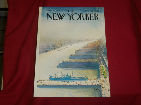 1974 JUNE 17 NEW YORKER MAGAZINE FRONT COVER ONLY - GREAT ART FOR FRAMING