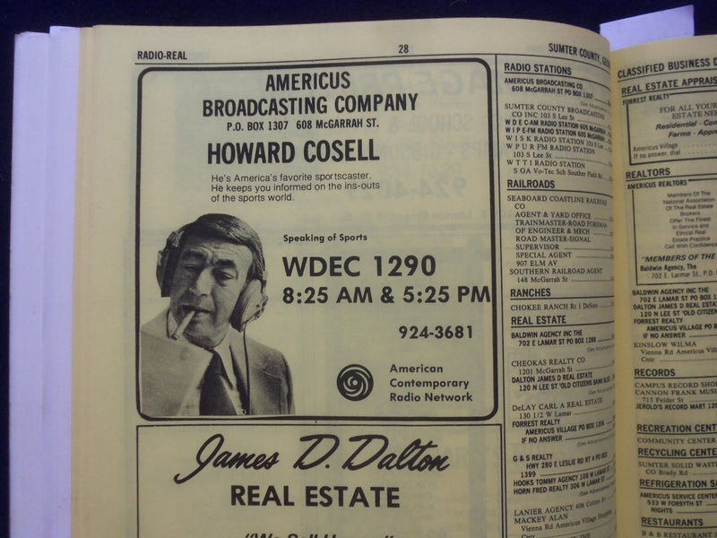 1977 SUMTER COUNTY, GEORGIA DIRECTORY - SOFTCOVER - JIMMIE CARTER - SP 1534T