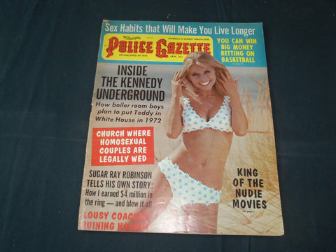 1971 JAN THE NATIONAL POLICE GAZETTE MAGAZINE-INSIDE KENNEDY UNDERGROUND- B 5774