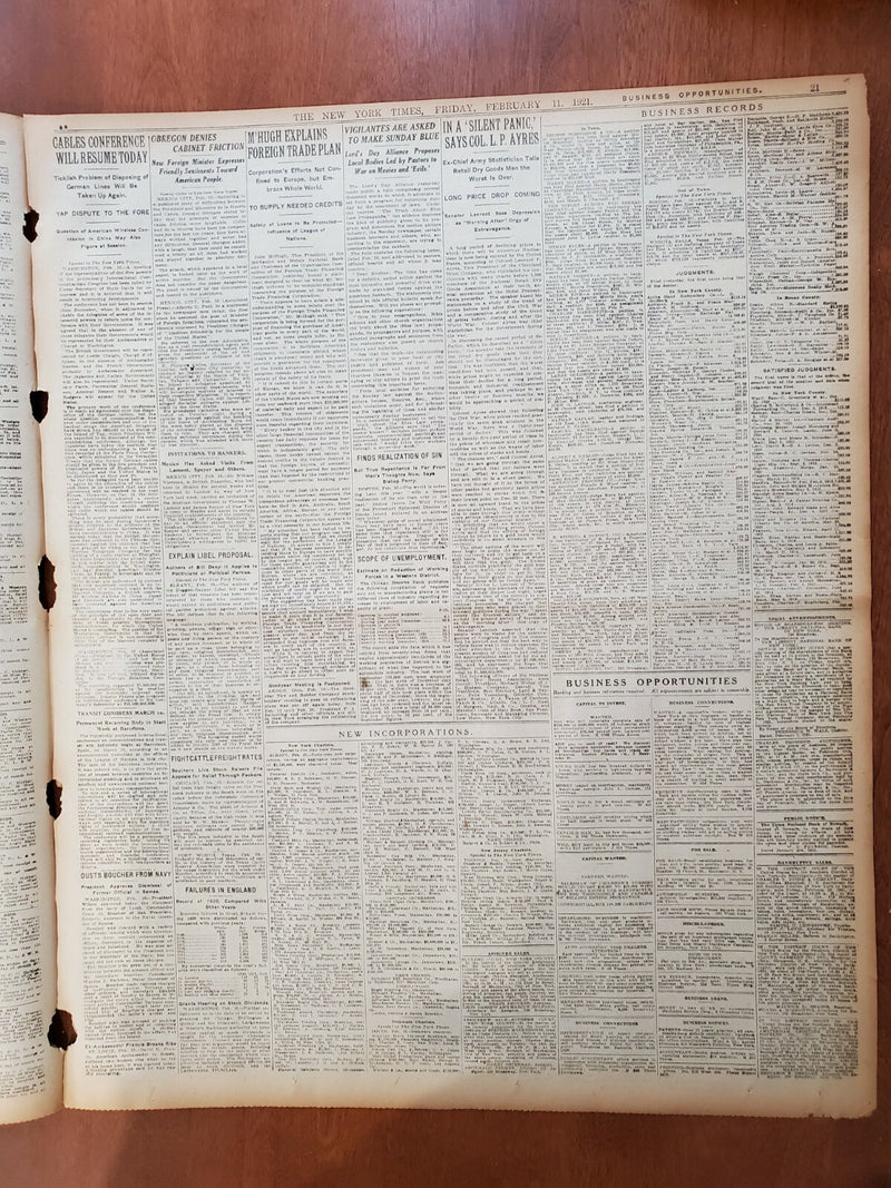1921 FEBRUARY 11 NEW YORK TIMES - GEORGIA CYCLONE WIPES OUT HAMLET - NT 8120