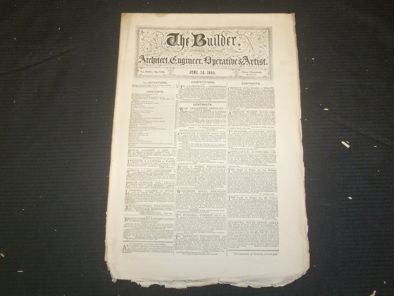 1865 JUNE 24 THE BUILDER ARCHITECT MAGAZINE - ILLUSTRATIONS - ST 415T