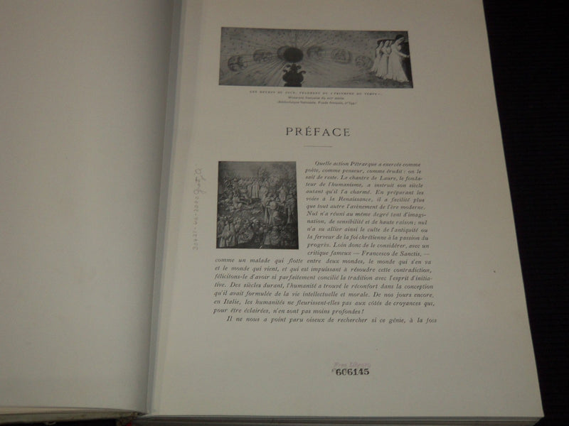 1902 PETRARQUE SES ETUDES D'ART ILLUSTRATED VOLUME - PLATES - PARIS - Z 276