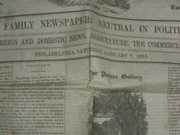 1854 JAN 7 THE SATURDAY EVENING POST NEWSPAPER -CHRISTMAS BY H.B. STOWE- NP 5060