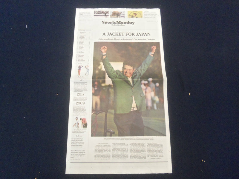 2021 APRIL 12 NEW YORK TIMES - HIDEKI MAYSUYAMA WINS THE MASTERS GOLF TOURNAMENT
