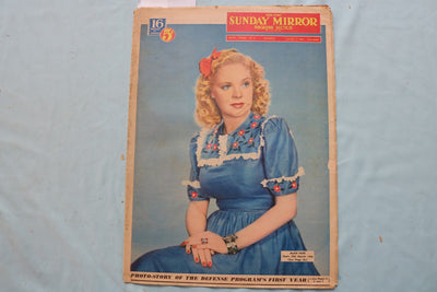 1941 JUNE 1 SUNDAY MIRROR NEWSPAPER MAGAZINE SECTION - ALICE FAYE - NP 9102